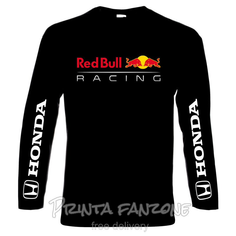 LONG SLEEVE T-SHIRTS Honda, Red Bull, formula one team, men's long sleeve t-shirt, 100% cotton, S to 5XL